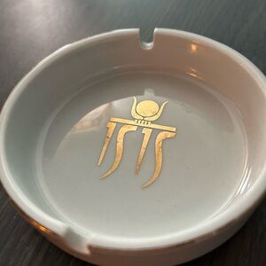 Egyptian Goddess Isis White Ashtray gold logo